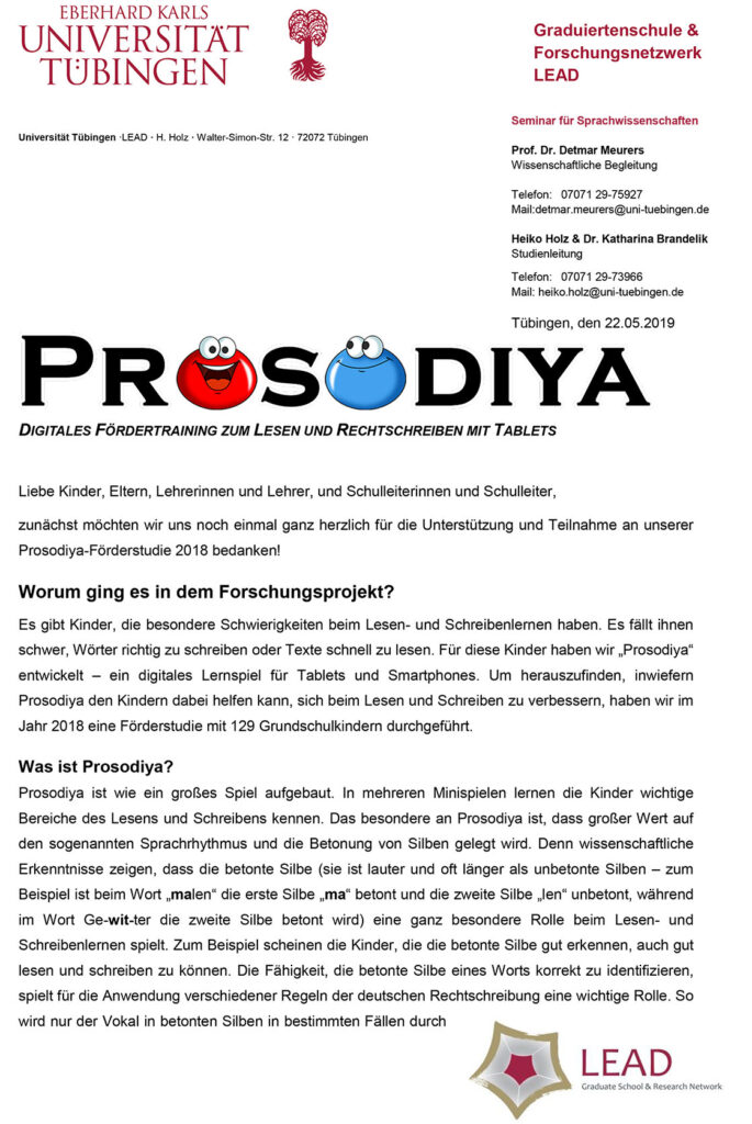 Ergebnisse der Prosodiya-Förderstudie